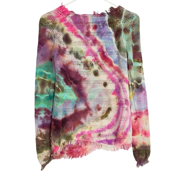 Inhabit Tie Dye Sweater Womens Size Small Pullover Shirt Upcycled Hand Dyed - Picture 2 of 9
